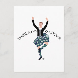 Skotsk dansare Highland Fling Vykort
