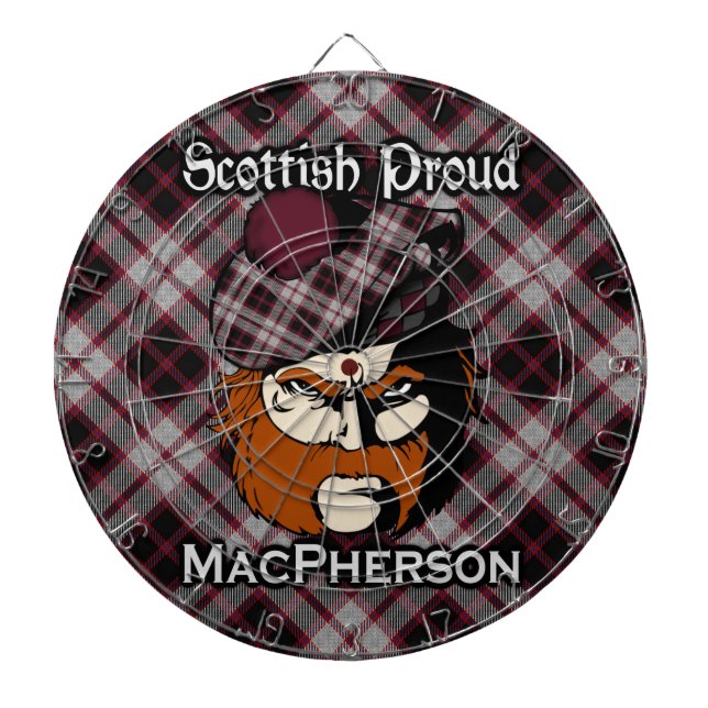 Skotsk Dartboard för klanMacPherson Tartan Piltavla (Framsidan)