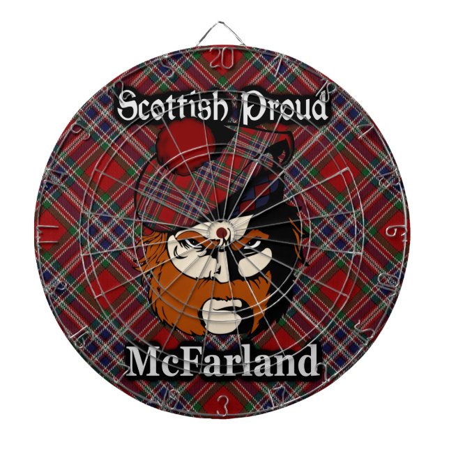 Skotsk Dartboard för klanMcFarland Tartan Darttavla (Framsidan)