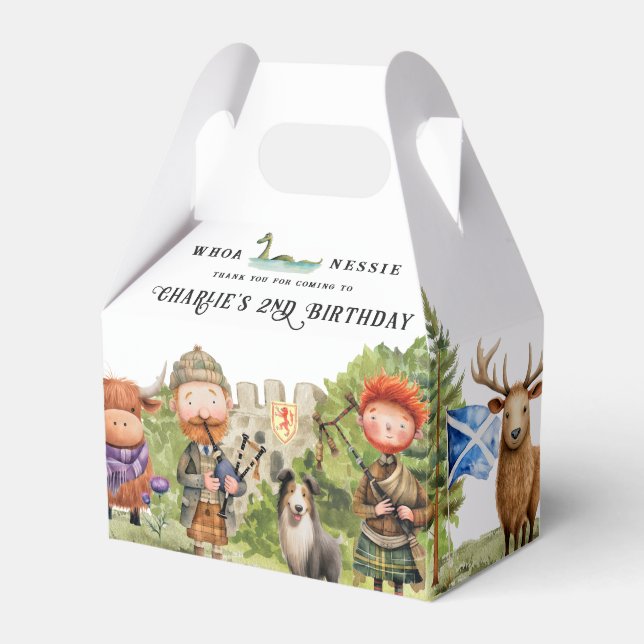 Skotsk Födelsedagsfest  Presentaskar (Framsidan Sidan)