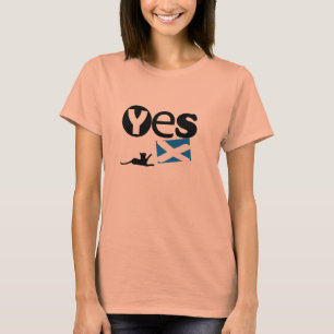 Skotsk för självständighet kattSaltire ja Tee Shirt