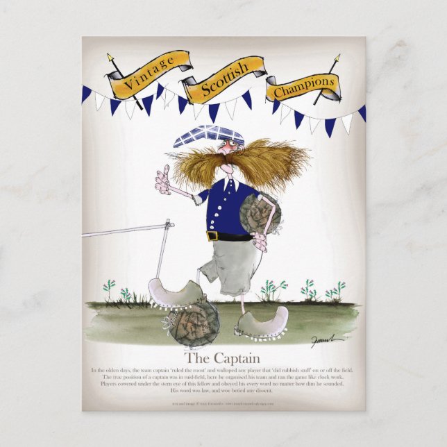 skotsk fotbollkapten vykort (Framsida)