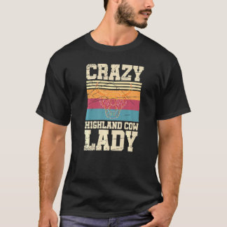 Skotsk gård djur bonde kvinnor högtlandsko t shirt