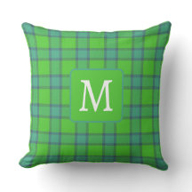 Skotsk grön &blå Plaid-monogram