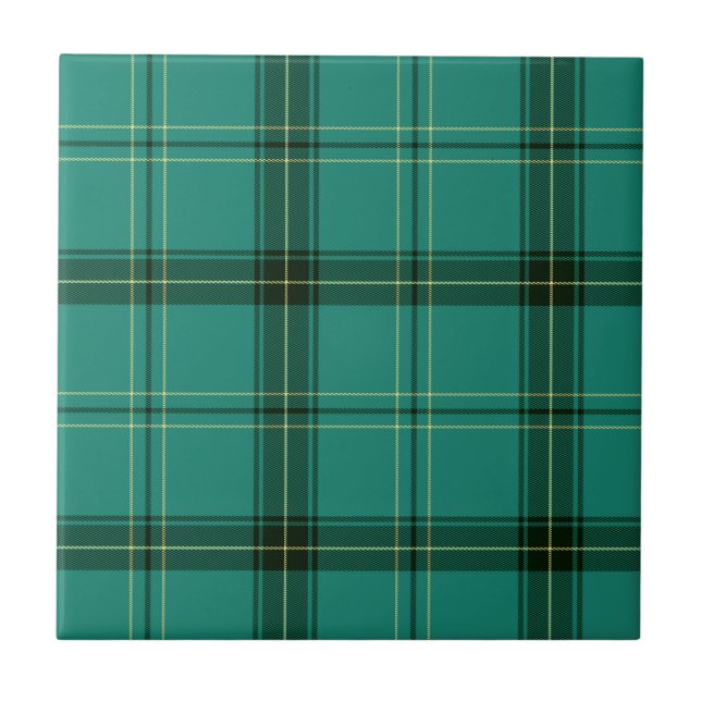 Skotsk grön tartan kakelplatta (Framsidan)