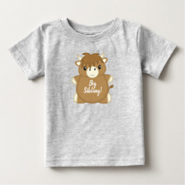 Skotsk Highland Cow Baby Shower-Grönt T Shirt