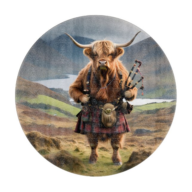 Skotsk Highland Cow Bagpiper, (Framsidan)