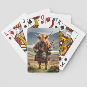 Skotsk Highland Cow Bagpiper, Casinokort