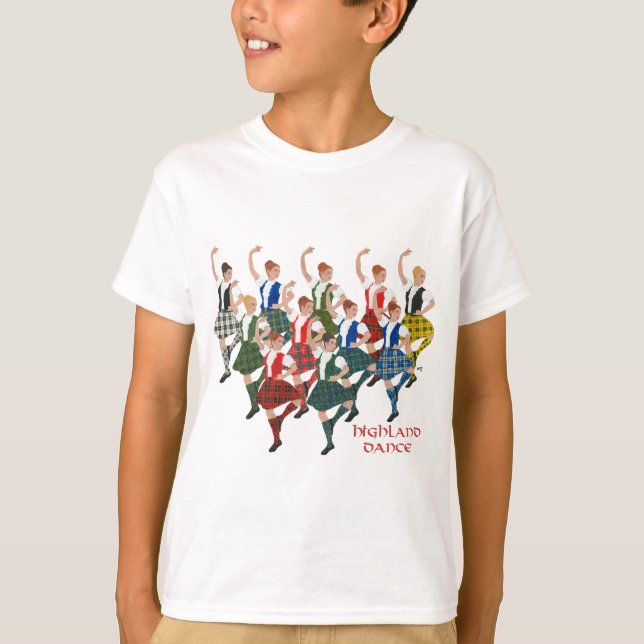 Skotsk Highland Dance-grupp Tee Shirt (Framsida)