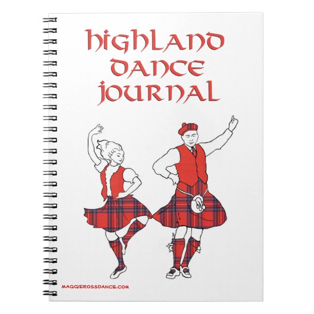 Skotsk Highland Dance Journal Anteckningsbok Med Spiral (Framsidan)