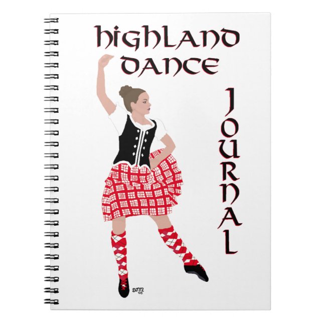Skotsk Highland Dance Journal Anteckningsbok Med Spiral (Framsidan)