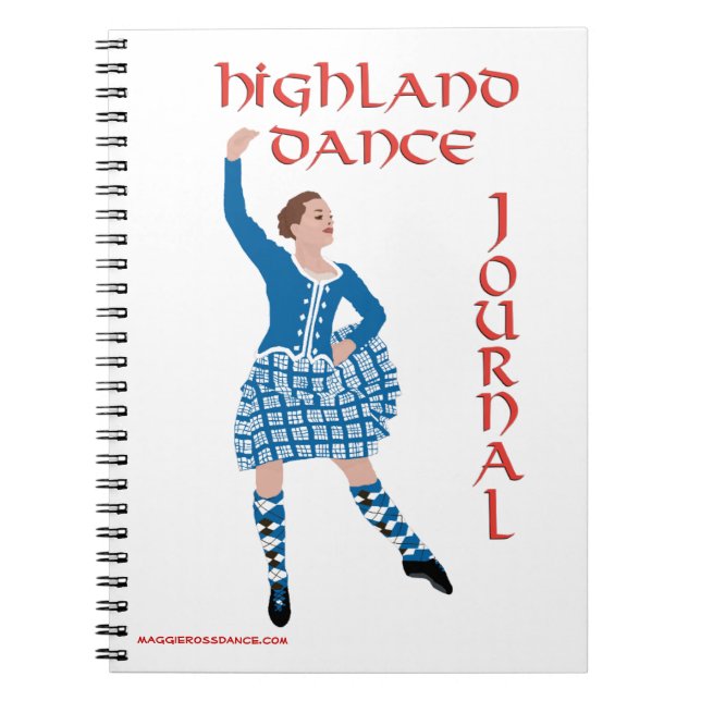Skotsk Highland Dance Journal Anteckningsbok Med Spiral (Framsidan)