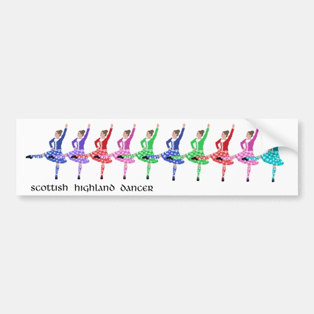 Skotsk Highland Dance Line Bildekal (Framsidan)