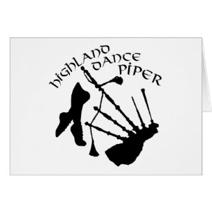 Skotsk Highland Dance Piper Hälsningskort