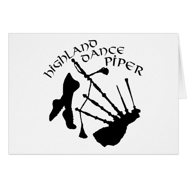 Skotsk Highland Dance Piper Hälsningskort (Framsidan Horizontal)