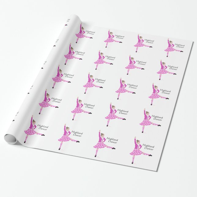 Skotsk Highland Dancer Rosa Presentpapper (Utrullad)