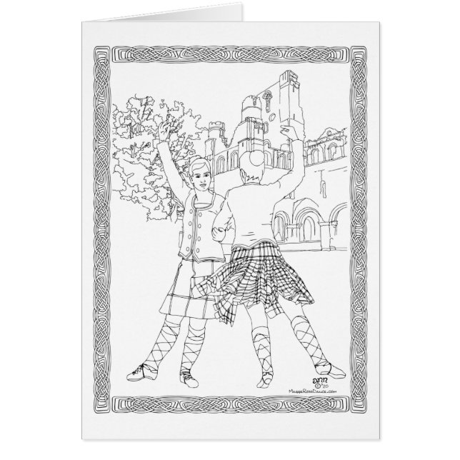 Skotsk Highland-dansare Hälsningskort (Framsidan)