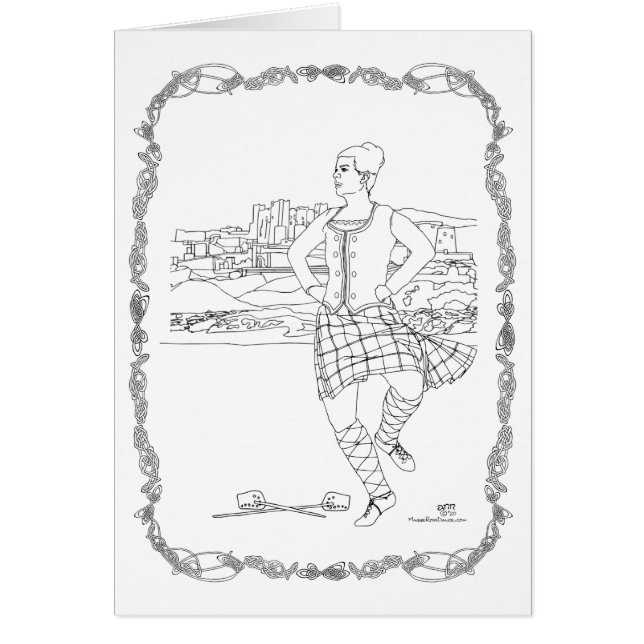 Skotsk Highland-dansare Hälsningskort (Framsidan)