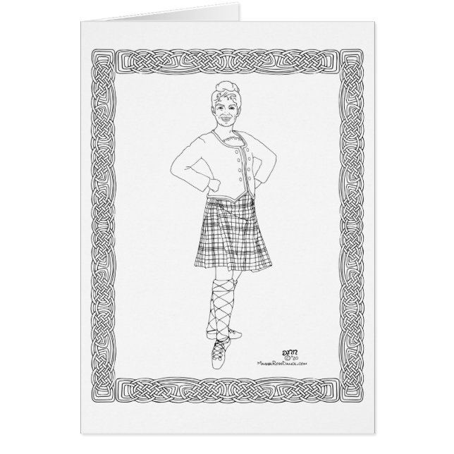Skotsk Highland-dansare Hälsningskort (Framsidan)
