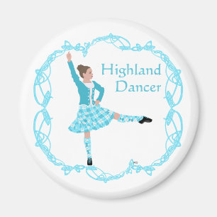 Skotsk Highland Dansare Kelterknutmönster Turkos Magnet