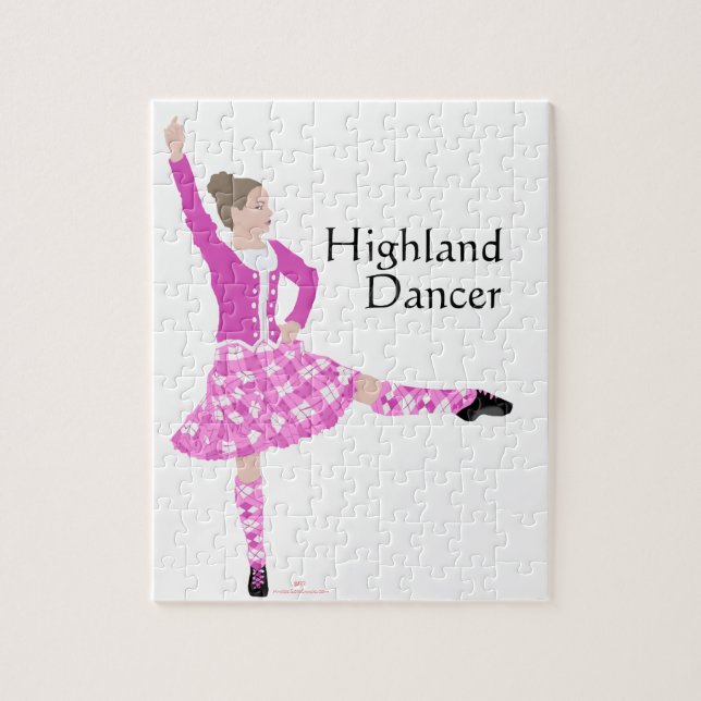 Skotsk Highland Dansare Rosa Pussel (Vertikal)