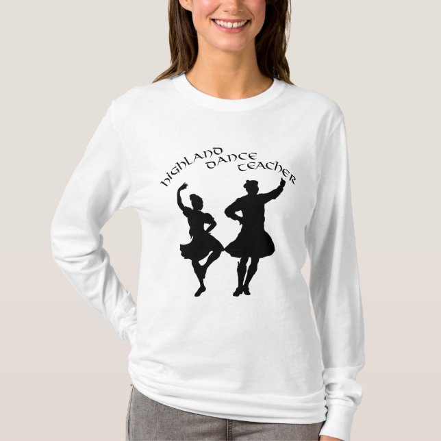 Skotsk Highland-danslärare - Silhuett T-shirt (Framsida)