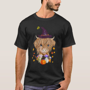 Skotsk Highland Ko Rolig Fluffig Baby Ko Hallow T Shirt