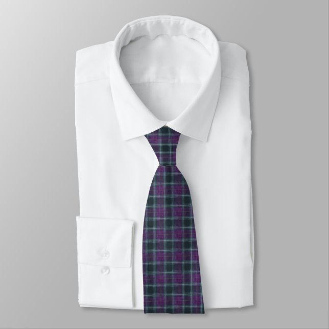 Skotsk Highland Plommonrutig Plaid Slips (Bunden)
