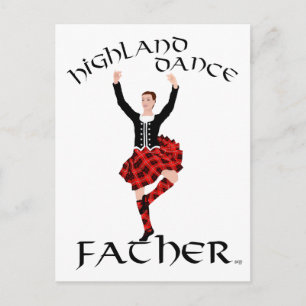 Skotsk Highlanddans Pappa Vykort