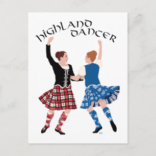 Skotsk Highlanddans Reel Vykort