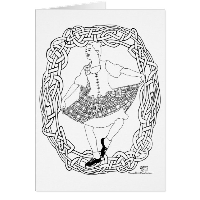 Skotsk Highlanddansare Hälsningskort (Framsidan)