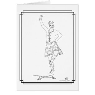 Skotsk Highlanddansare Hälsningskort