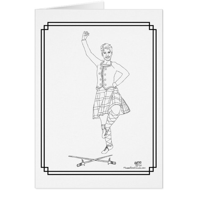 Skotsk Highlanddansare Hälsningskort (Framsidan)