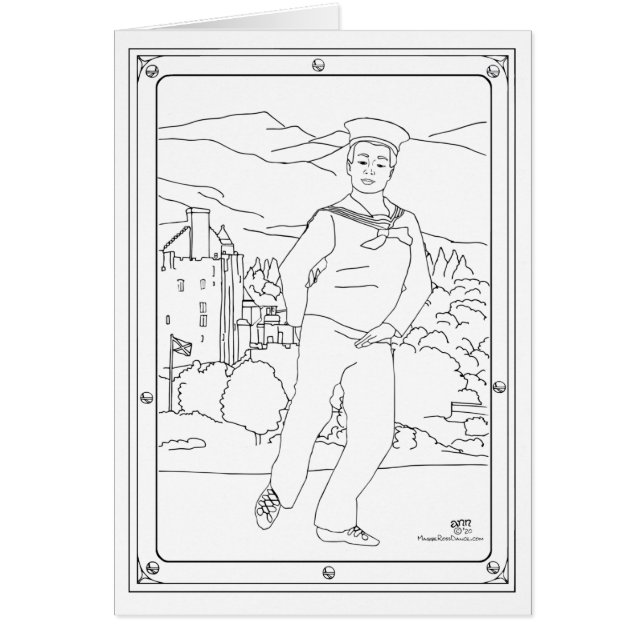 Skotsk Highlanddansare Hälsningskort (Framsidan)