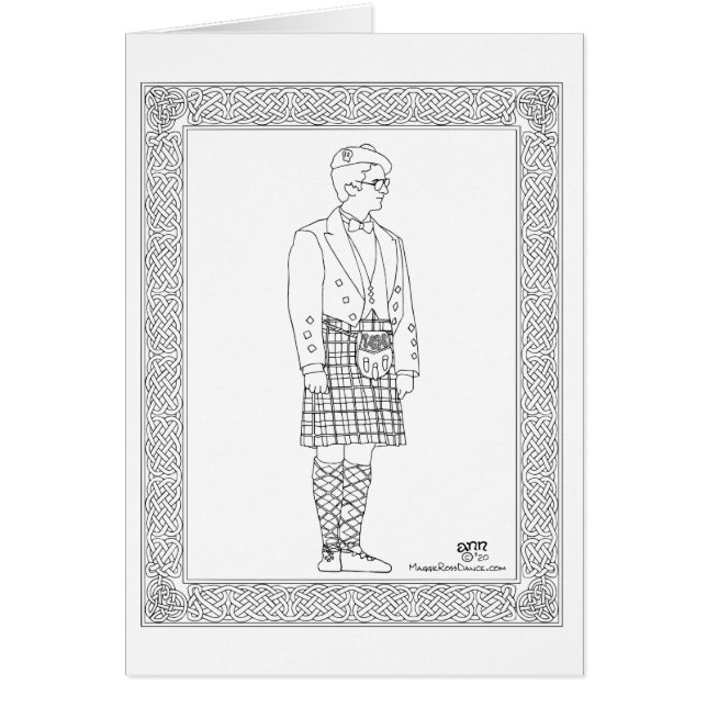 Skotsk Highlanddansare Hälsningskort (Framsidan)