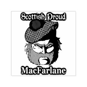 Skotsk högländare Klan MacFarlane Bläck Frimär Självfärgande Stämpel