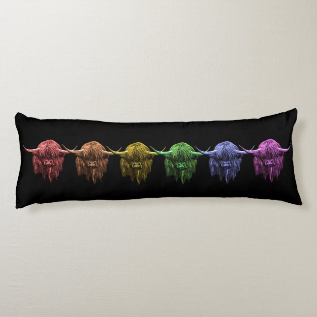 Skotsk höglands- ko kroppskudde (Baksidan)