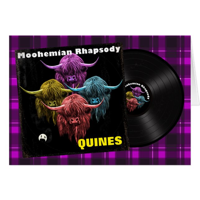 Skotsk höglands- ko. Moohemian extas Hälsningskort (Framsidan Horizontal)