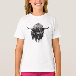 Skotsk höglands- ko tee shirt