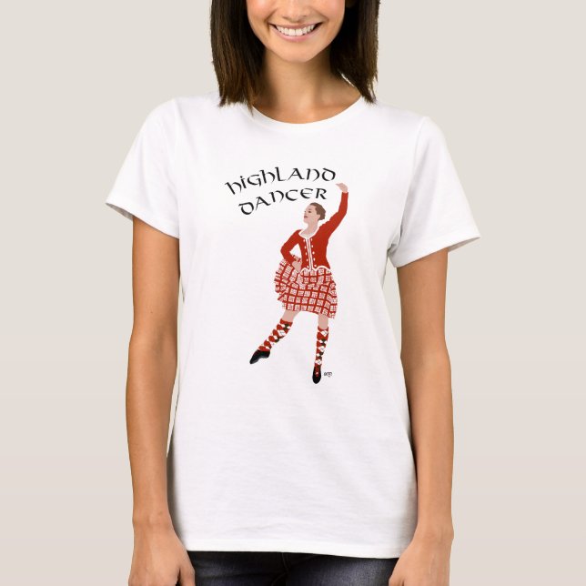 Skotsk högländsk dansare i rött t-shirt (Framsida)