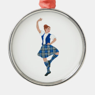 Skotsk högländsk dansare - Nevil Plaid Julgransprydnad Metall