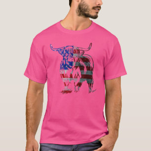Skotsk höglandskö Amerika USA flagga Farmer High T Shirt