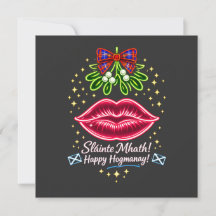 Skotsk Hogmanay Mistel Neon Tartan Present