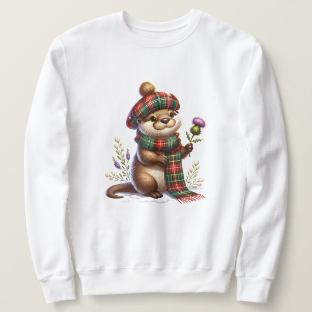 Skotsk jul - bättre jul lång ärmad tröja (Design framsida)