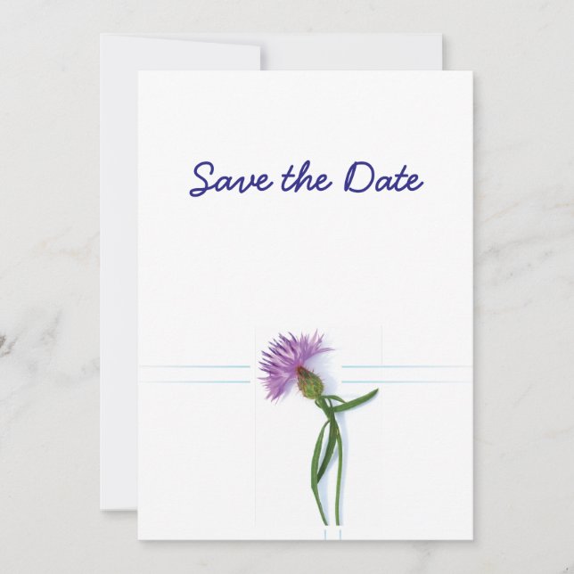 Skotsk, keltisk bröllopstistel Tema Spara datum Inbjudningar (Framsida)