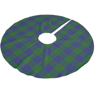 Skotsk klan Barclay grön blå jakt tartan Julgransmatta Borstad Polyester