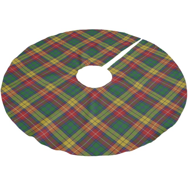 Skotsk Klan Buchanan Tartan Julgransmatta Borstad Polyester (Vinklad)