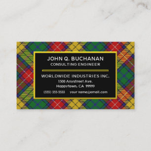 Skotsk Klan Buchanan Tartan Play Visitkort