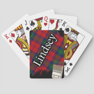 Skotsk klan Lindsey Lindsay Tartan Pensel Spel Kort