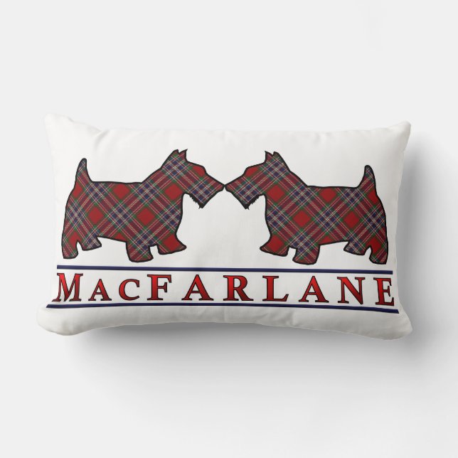 Skotsk klan MacFarlane Tartan Scottie Hundar Lumbarkudde (Framsida)